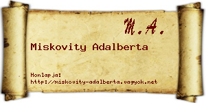 Miskovity Adalberta névjegykártya